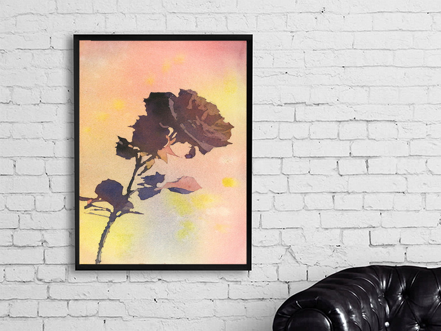 Flower home decor trendy wall art, rose watercolor painting handmade item colorful artwork art for house (print)