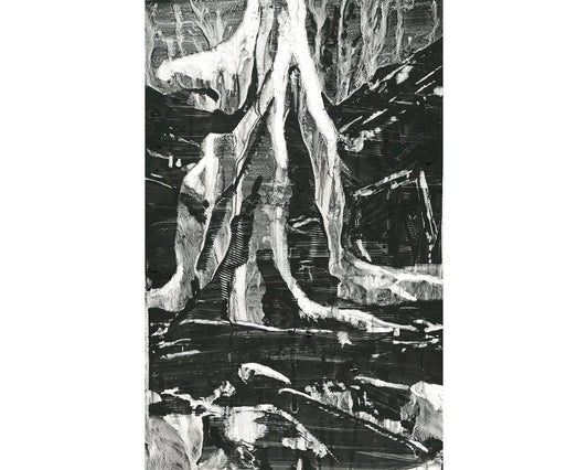 Detailed watercolor painting of the temple ruins at Ta Prohm in Cambodia’s Angkor Wat park with vibrant sycamore tree—great for interior design and meaningful gifts.