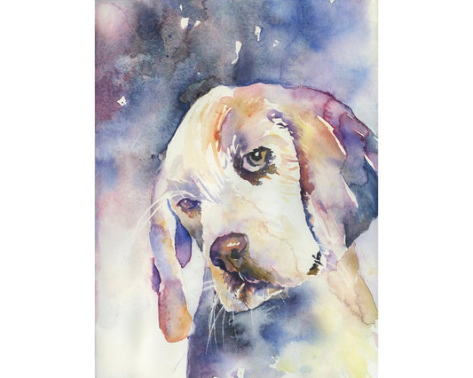 Dog artwork painting.  Watercolor painting of dog colorful wall art dog portrait painting watercolor canine art.  Dog  decor (print)