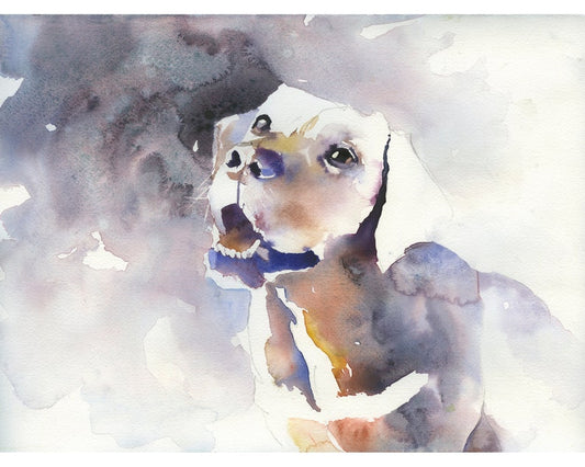 Colorful lab dog artwork.  Watercolor painting of dog colorful wall art dog portrait painting watercolor canine art.  Dog  decor (print)