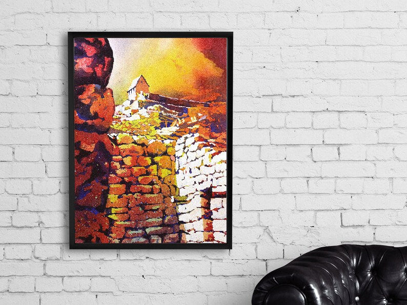 Machu Picchu travel artwork 