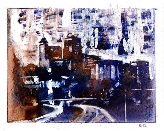 Centro de Raleigh, NC horizonte Raleigh arte Raleigh acuarela bellas artes impresión acuarela horizonte Raleigh Carolina del Norte obras de arte NC (impresión)