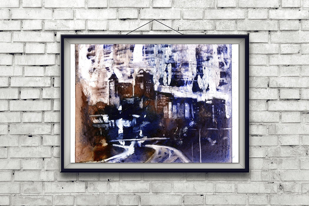 Downtown Raleigh, NC skyline Raleigh art Raleigh watercolor fine art print watercolor skyline Raleigh North Carolina artwork NC (print)