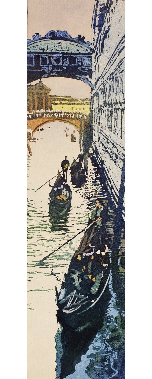 Bridge of Sighs painting Venice, Italy. Impressionistic painting of Bridge of Sighs in Italy wall art Venice print Italy home decor colorful (print)