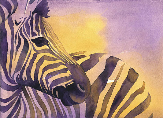 Painting of striped zebra.  Zebra art.  Zebra artwork.  Zebra painting.  Home decor zebra Watercolor zebra wall art (print)