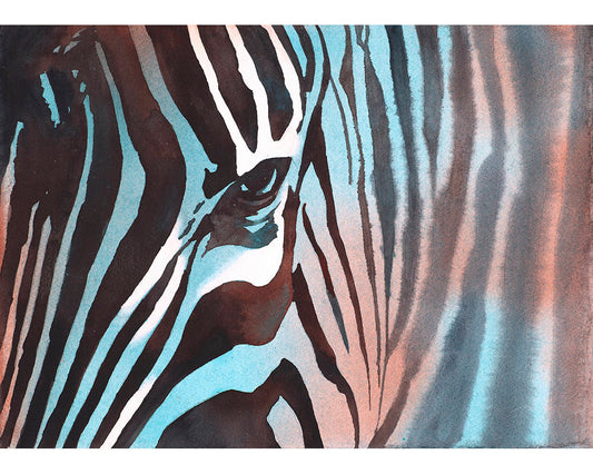 Zebra art.  Zebra artwork.  Zebra painting.  Home decor zebra print watercolor giclee zebra illustration fine art home decor print animal