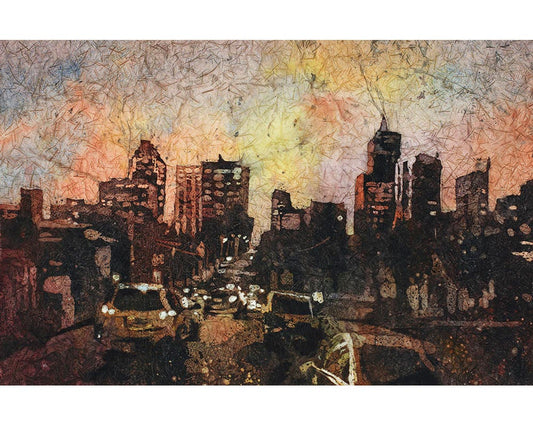 Raleigh North Carolina skyline artwork