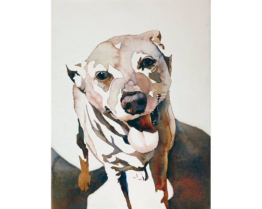 Painting of dog  Animal artwork fine art painting dog watercolor print art for house animal painting dog art watercolor terrier dog (print)