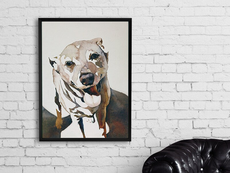 Painting of dog  Animal artwork fine art painting dog watercolor print art for house animal painting dog art watercolor terrier dog (print)