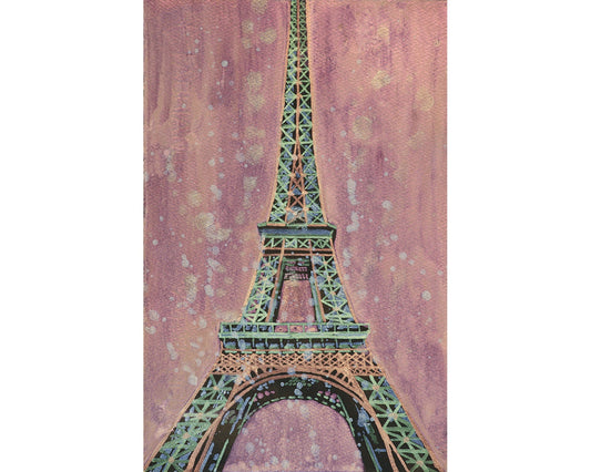 Eiffel Tower in Paris, France fine art watercolor painting.  Watercolor painting Eiffel Tower Paris artwork fine art print France (print)