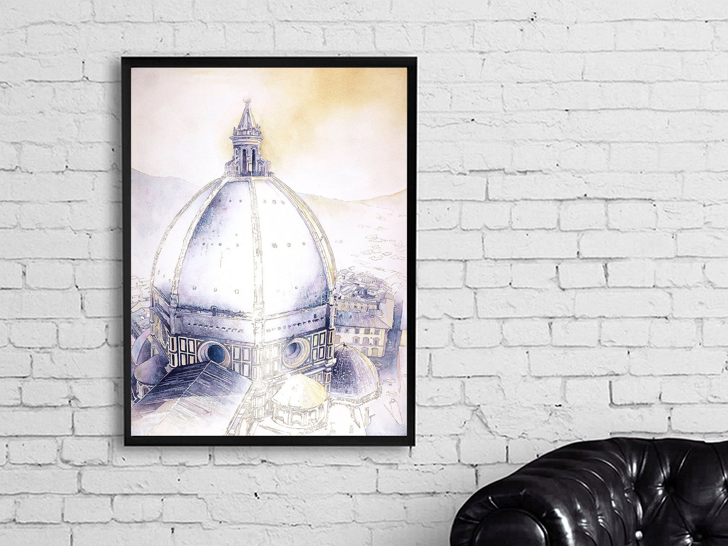 Florence Duomo fine art watercolor painting Italy Duomo art- Florence, Italy. Watercolor painting Duomo Florence artwork home (original art)