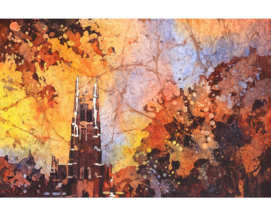 This Duke Chapel watercolor print captures the spirit of Duke University, making it an ideal gift for him or her on graduation day or alumni reunions.
