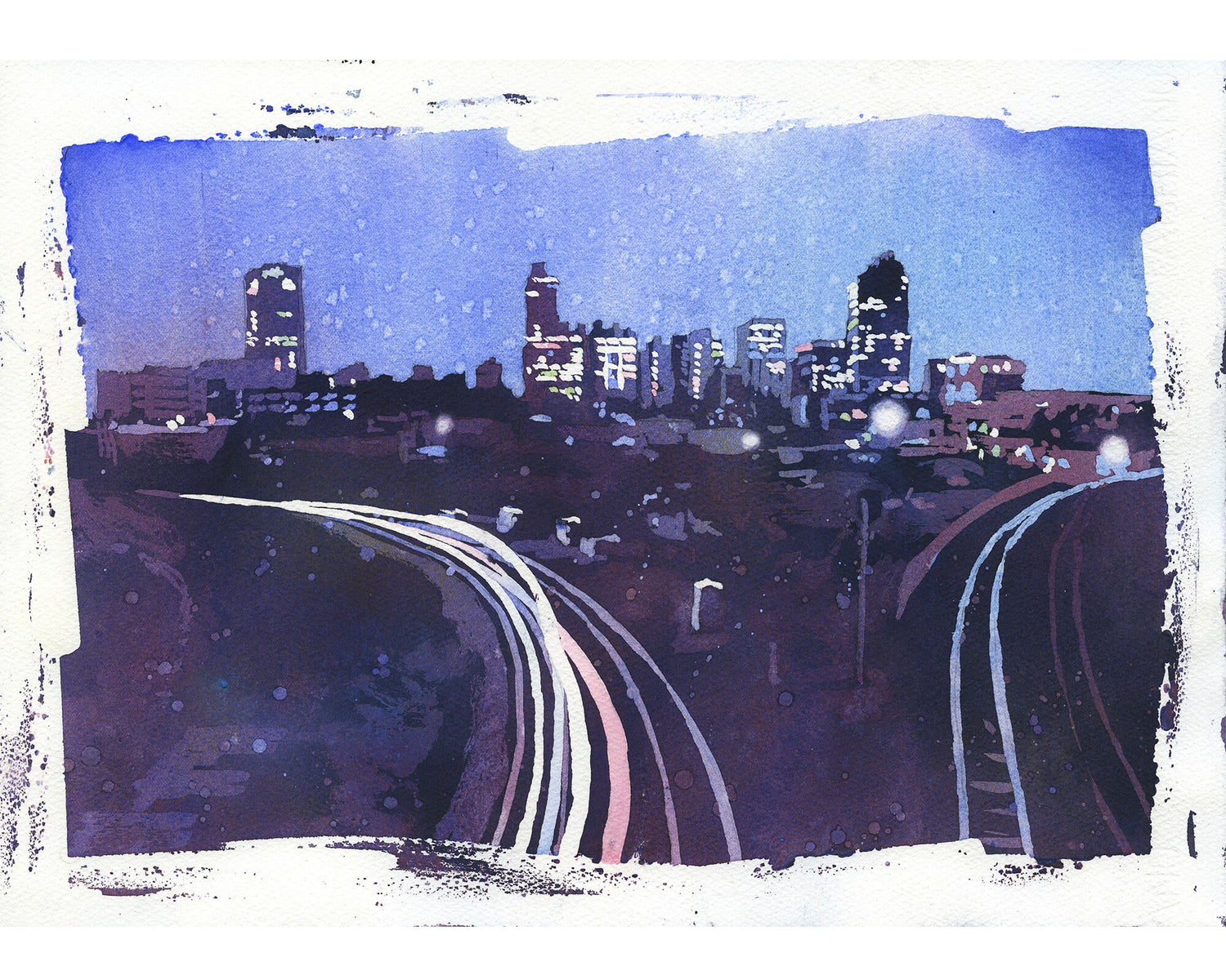 Raleigh NC skyline painting