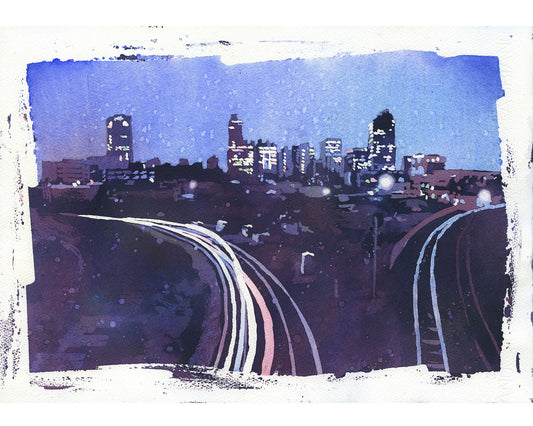 Raleigh NC skyline painting