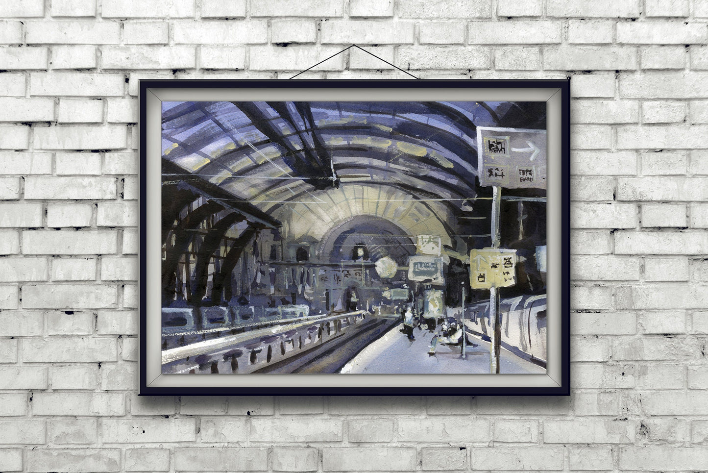 antwerpen centraal trail station- belgium fine art watercolor painting