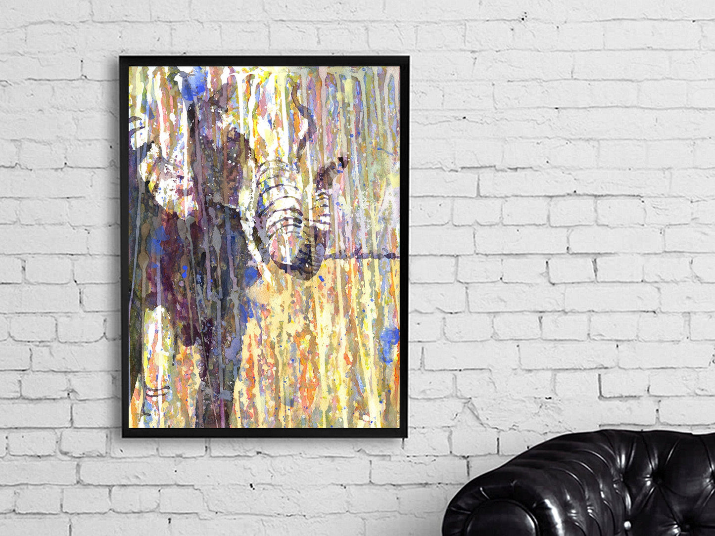 Elephant watercolor painting.  Original watercolor painting.   African animal decor painting fine art watercolor giclee animal