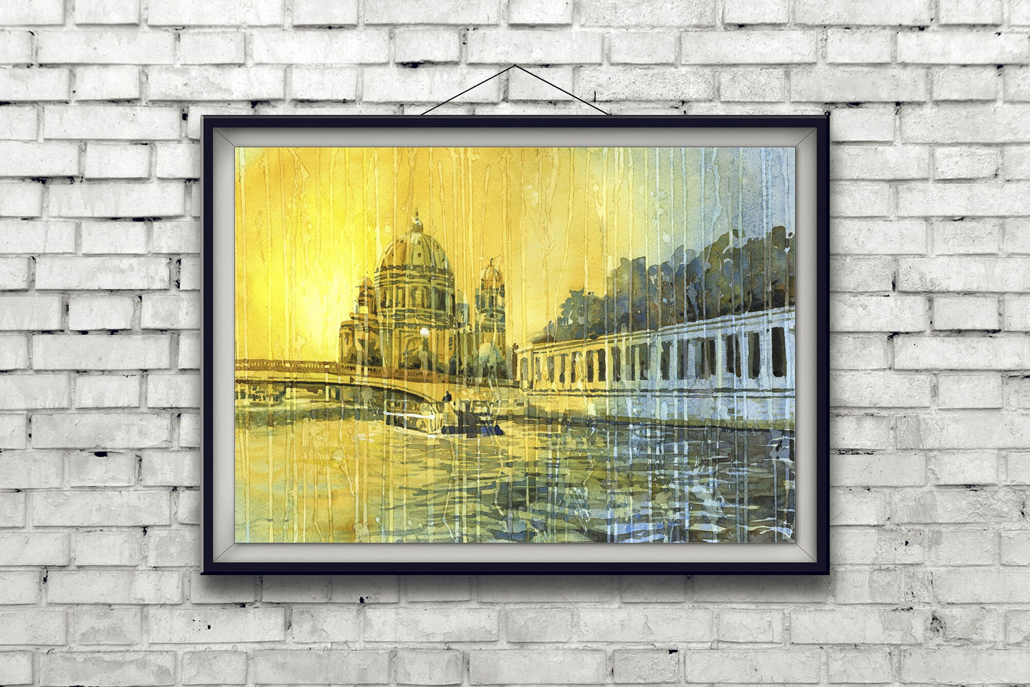 Watercolor painting of Berlin Cathedral German architecture print