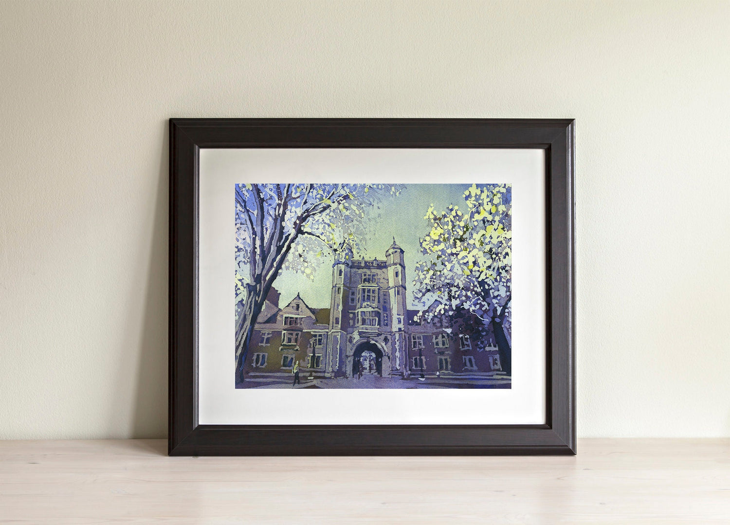 Law Library U of M Ann Arbor watercolor landscape painting