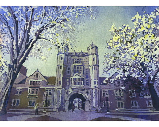 University of Michigan Law Library watercolor painting