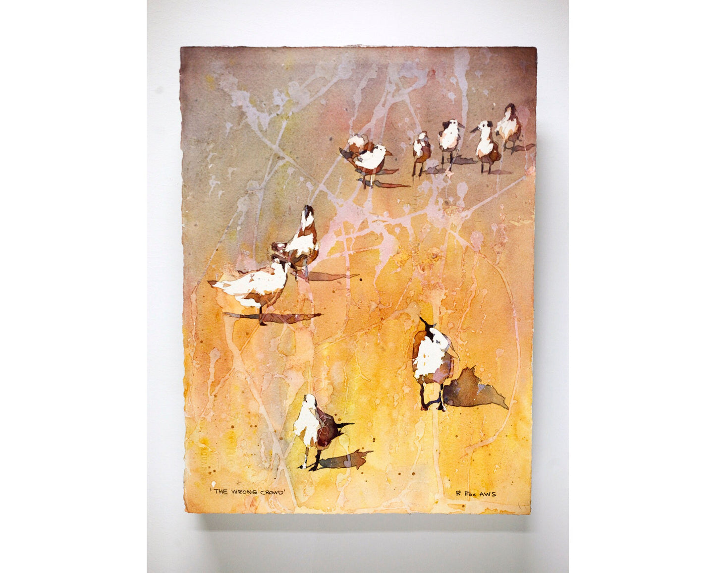 Terns on beach in the Outer Banks.  Watercolor painting of birds on beach in Outer Banks, North Carolina.  Bird art.  Watercolor original