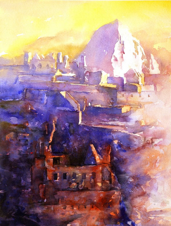 Ruins of Machu Picchu- Sacred Valley of Peru, South America Art Machu Picchu painting Watercolor landscape Peru art watercolor Machu Picchu