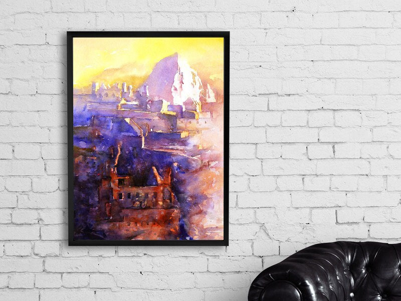 Ruins of Machu Picchu- Sacred Valley of Peru, South America Art Machu Picchu painting Watercolor landscape Peru art watercolor Machu Picchu