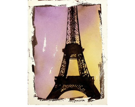 Eiffel Tower fine art painting- Paris France.  Watercolor Eiffel Tower painting home decor Paris Eiffel Tower artwork watercolor decor Paris (print)