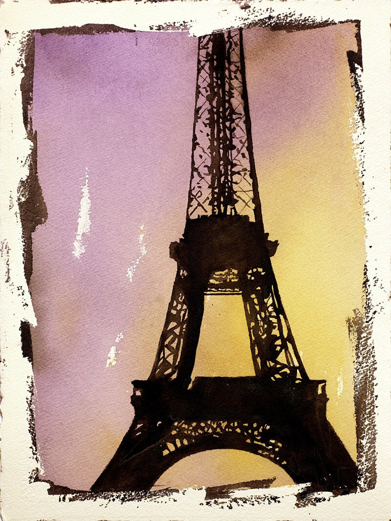 Eiffel Tower fine art painting- Paris France.  Watercolor Eiffel Tower painting home decor Paris Eiffel Tower artwork watercolor decor Paris (print)