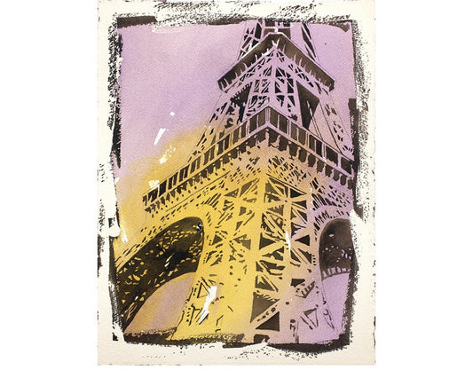 Eiffel Tower- Paris, France artwork.  Art Eiffel Tower print.  Watercolor original painting Paris France art.  Watercolor painting Paris (print)
